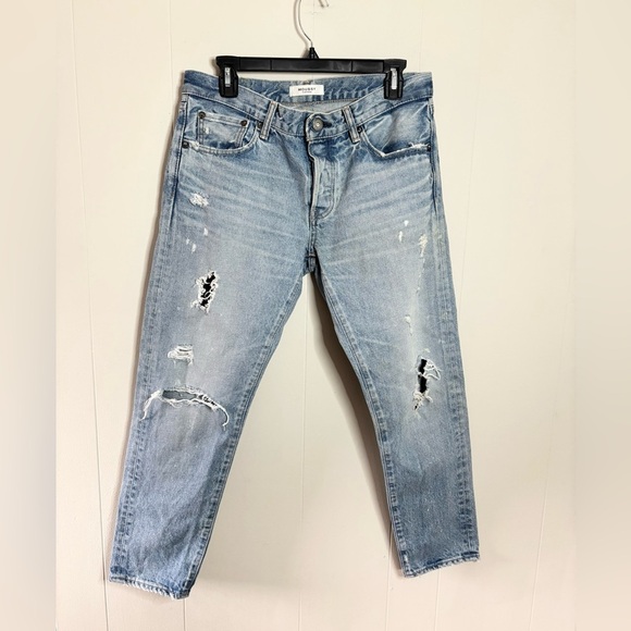 Moussy Denim - Moussy Vintage light wash straight leg distressed jeans size 29